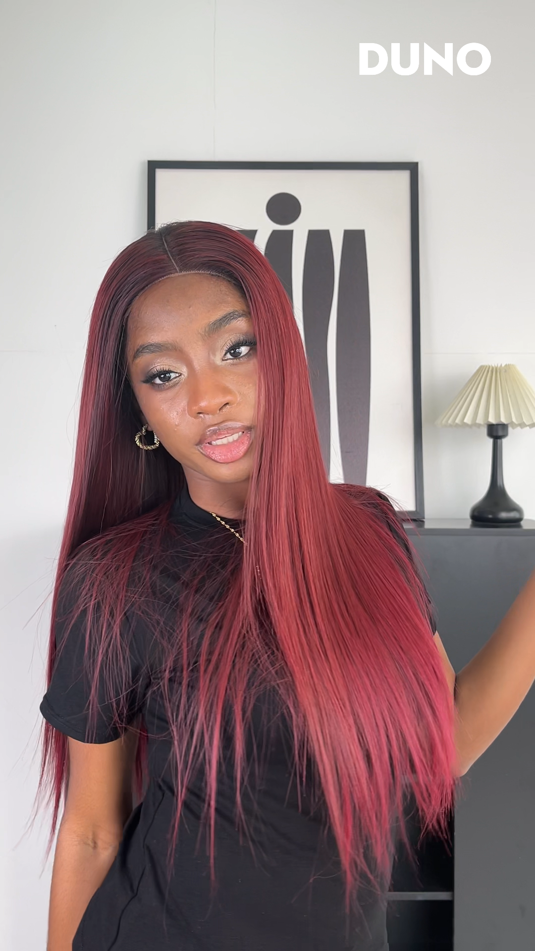 Vintage Scarlet: Luxuriously Smooth Long Red 2x4 Thin Lace Glueless Human Hair Wig
