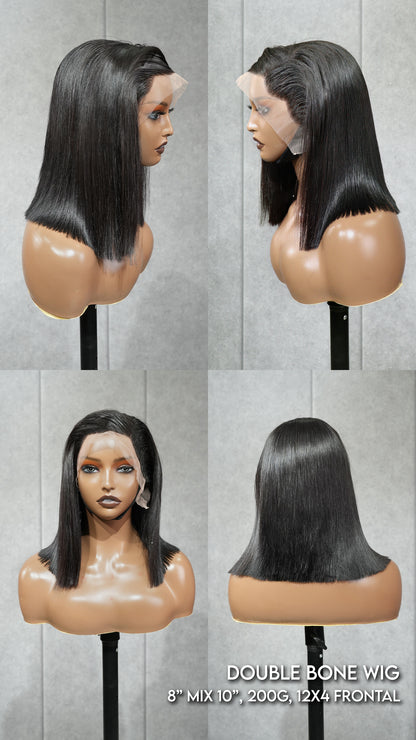 Gluless wig 12" Silky Short Bob Wig 12x4  Lace Closure ready to go 200gr