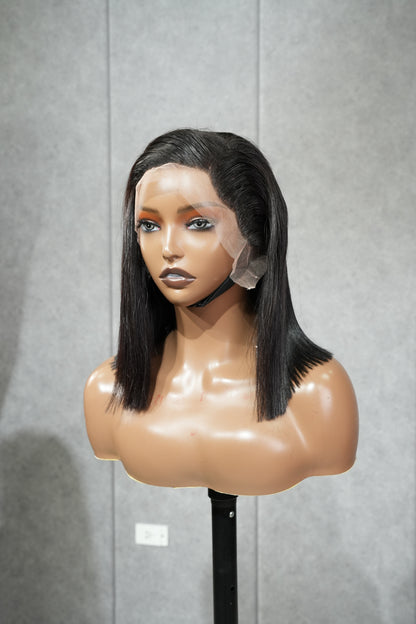 Gluless wig 12" Silky Short Bob Wig 12x4  Lace Closure ready to go 200gr