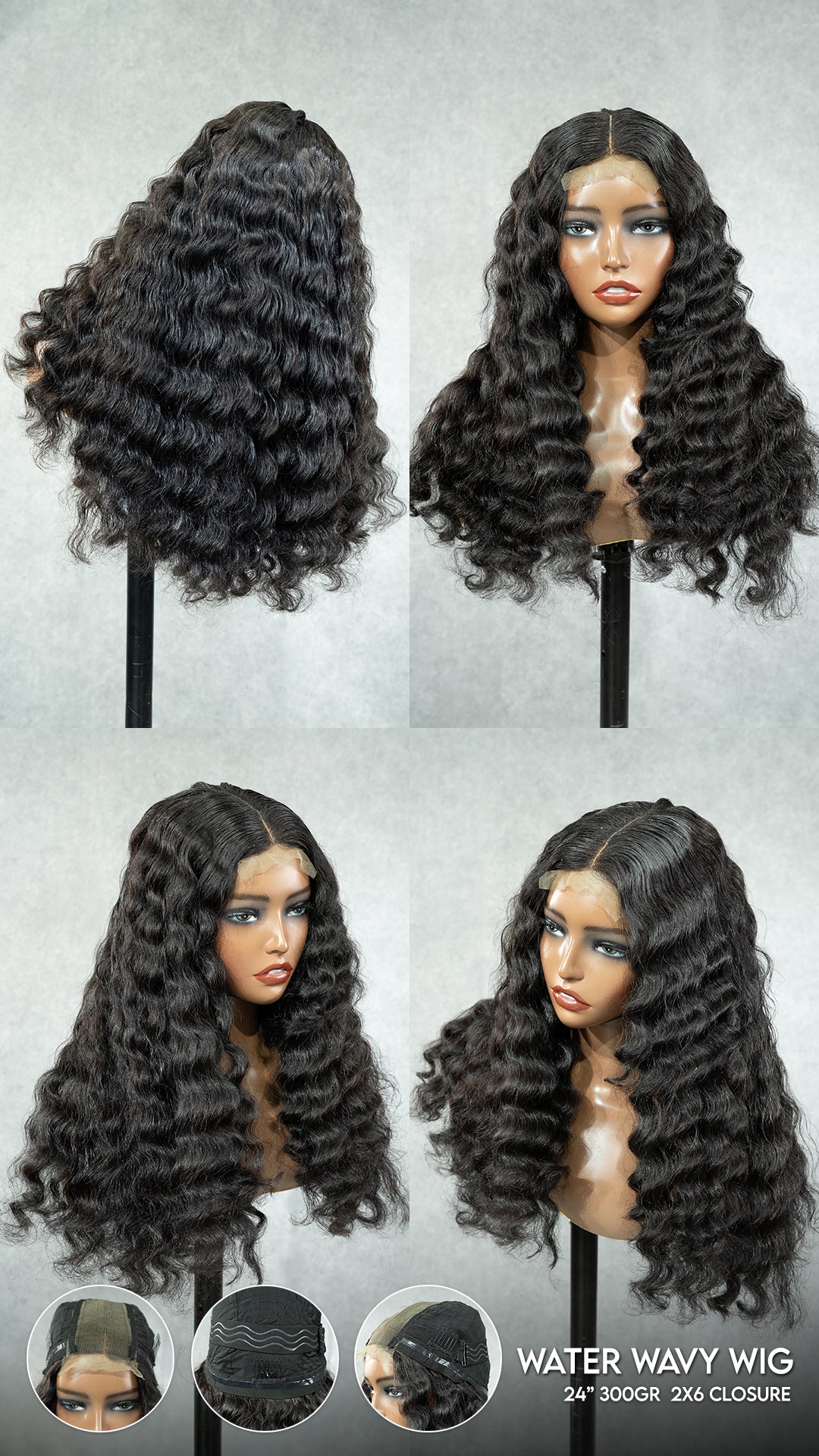 Water Wave Wear Go Glueless Wig Best Natural wavy 24" 2x6 Closure