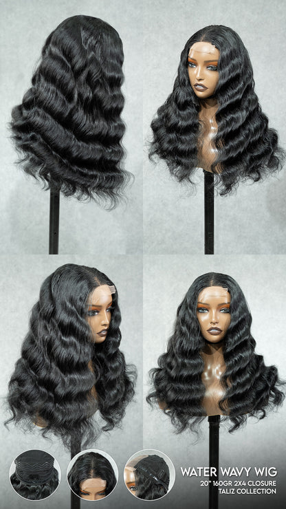 Water Wave Wear Go Glueless Wig Best Natural wavy  20" 2x4 Closure