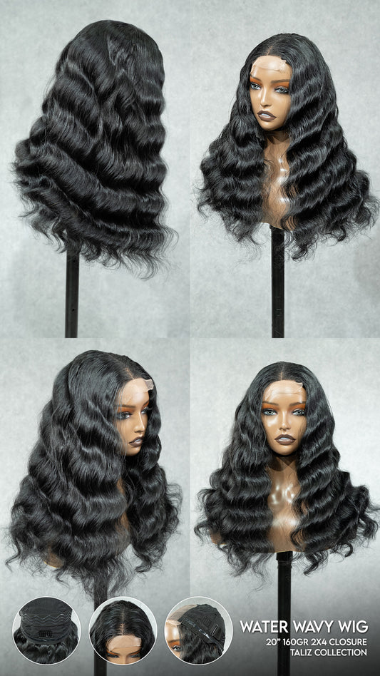 Water Wave Wear Go Glueless Wig Best Natural wavy  20" 2x4 Closure