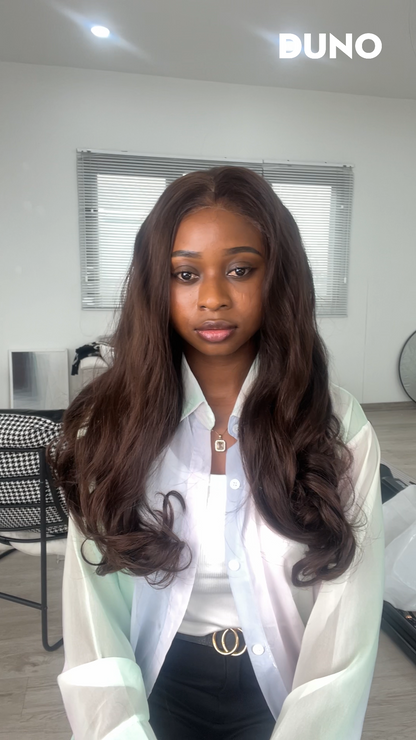 Soft Body Wave Middle Part Natural Brown Wig 24 Inches Long