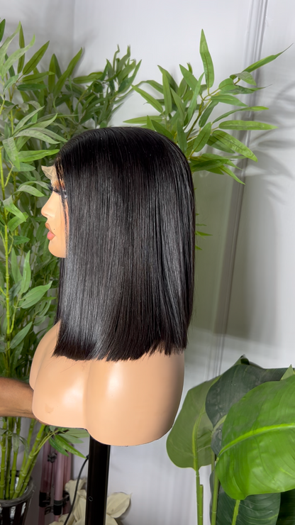 Glossy Black Sleek Cut 2x6 Pre-Everything Thin Lace Human Hair Glueless Wig