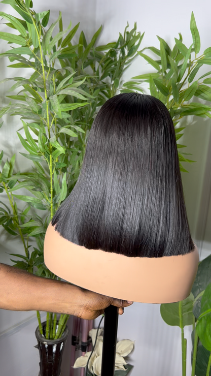Glossy Black Sleek Cut 2x6 Pre-Everything Thin Lace Human Hair Glueless Wig
