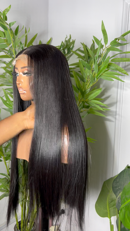 Raven Cascade 2by6 Closure Human Hair Straight Glueless Wig Pre Everything