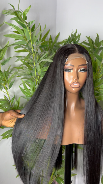 Raven Cascade 2by6 Closure Human Hair Straight Glueless Wig Pre Everything