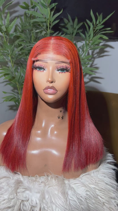 Warm and Luminous Ginger Thin Lace 5x5 2x4 12x4 Thin Lace Human Hair Wig Pre- Everything