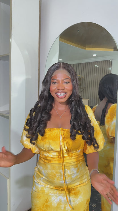 Black Aurora Flowing and Bouncy Long 5x5 Thin Lace Wig Pre Everything Glueless Wig