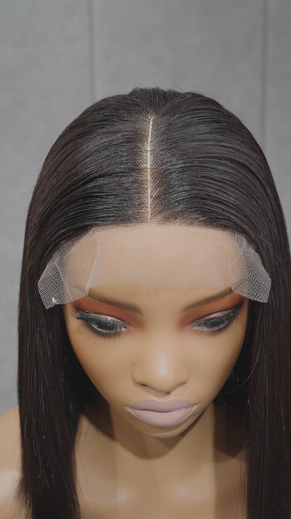 Gluless wig 12" Silky Short Bob Wig 12x4  Lace Closure ready to go 200gr